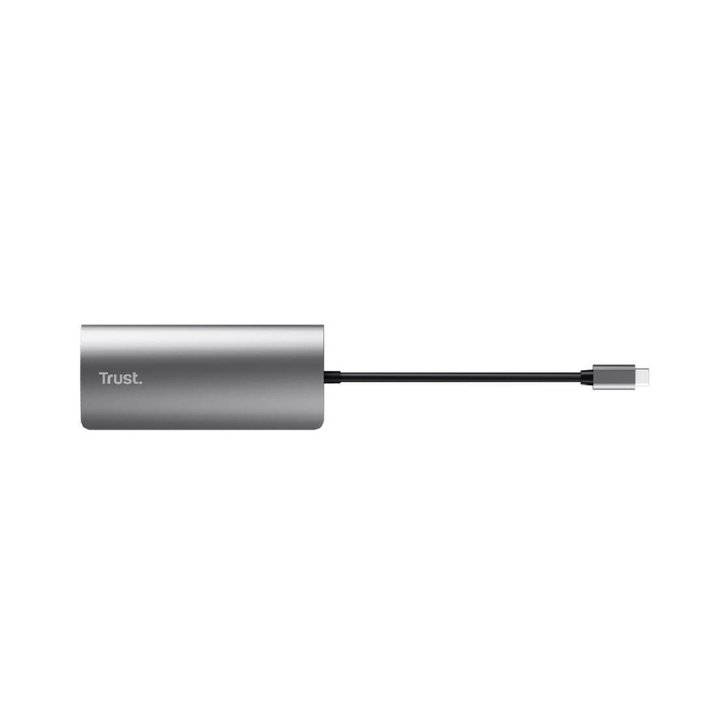 Adaptador Trust Multipuerto Usb - C 7 en 1 (Hdmi, de red, lector de tarjetas, USB-C y USB) Ref 23775