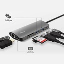 Adaptador Trust Multipuerto Usb - C 7 en 1 (Hdmi, de red, lector de tarjetas, USB-C y USB) Ref 23775