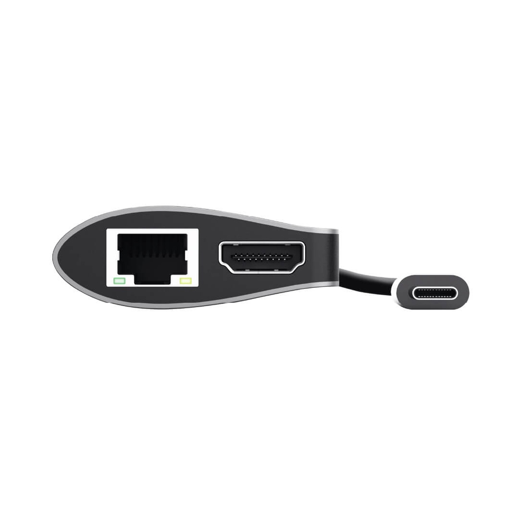Adaptador Trust Multipuerto Usb - C 7 en 1 (Hdmi, de red, lector de tarjetas, USB-C y USB) Ref 23775