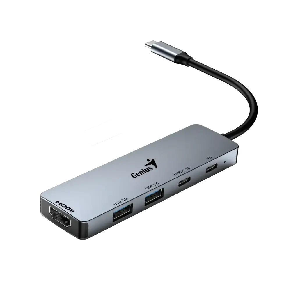 Adaptador multipuertos 5 en 1 Genius HUB UH-545 Ethernet