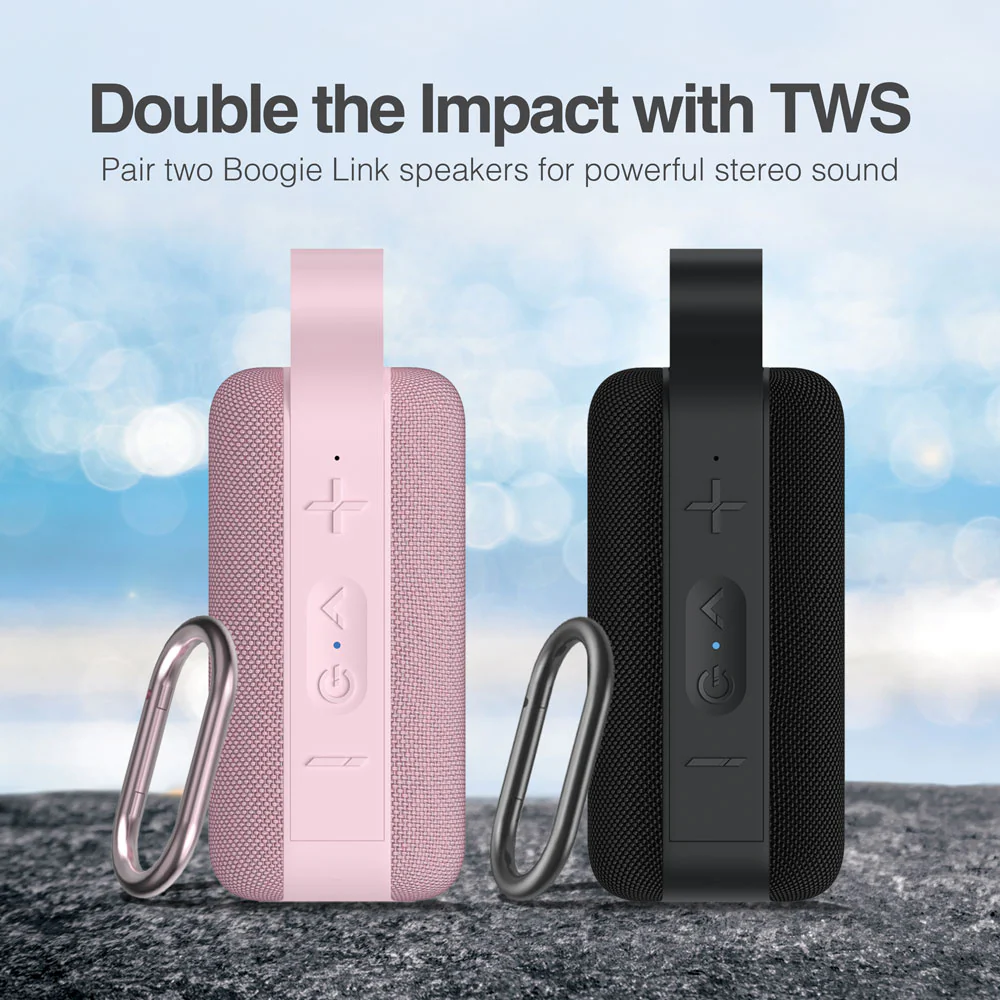 Altavoz inalámbrico portátil con resistencia al agua IPX5 Argom BoogieLink rosa A00693