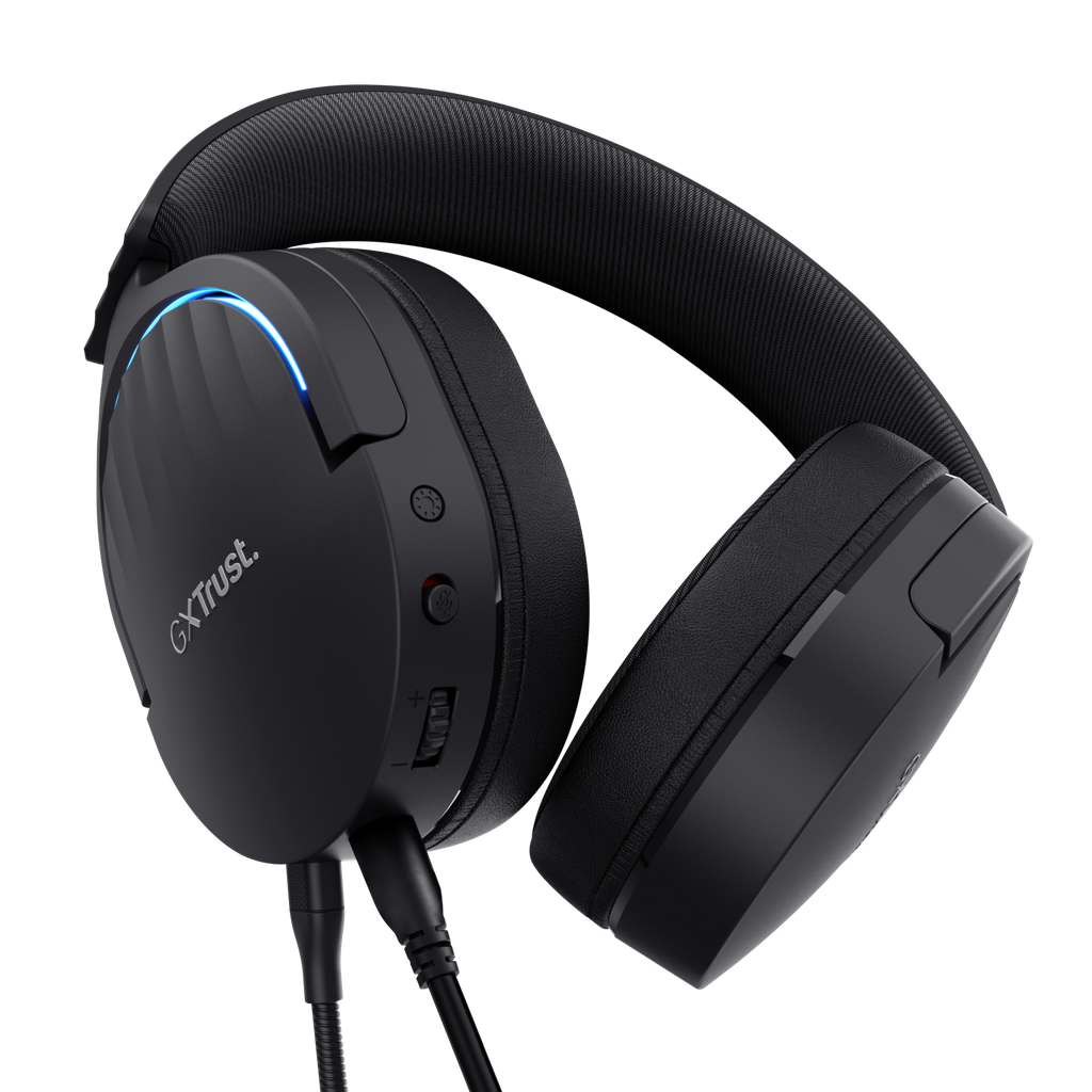 Audifono Diadema Trust Gxt 490 Fayzo Negra Gamer Sonido 7.1 USB con Cancelacion de ruido en microfono compatible con PC, PS4 y PS5