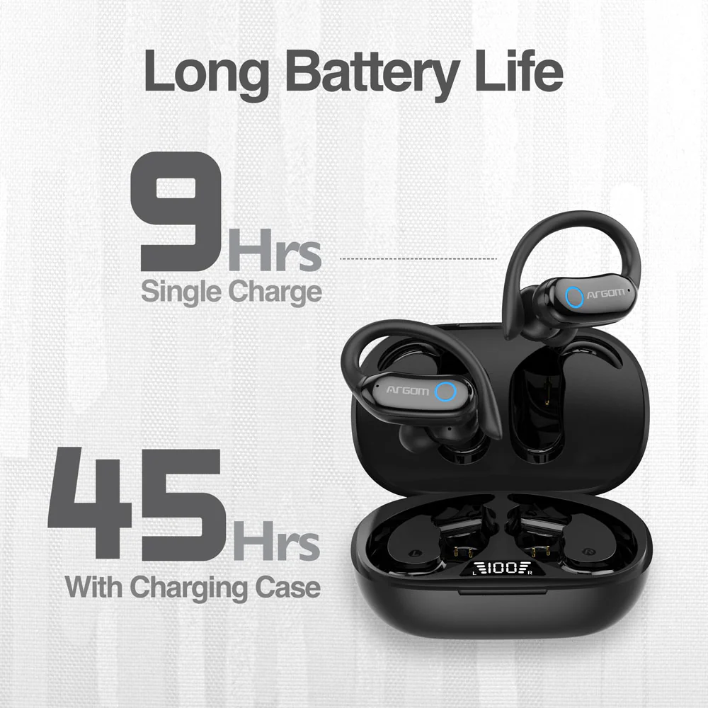 Auriculares deportivos TWS con certificación IPX7 Argom SkeiPods E95 negros A00714