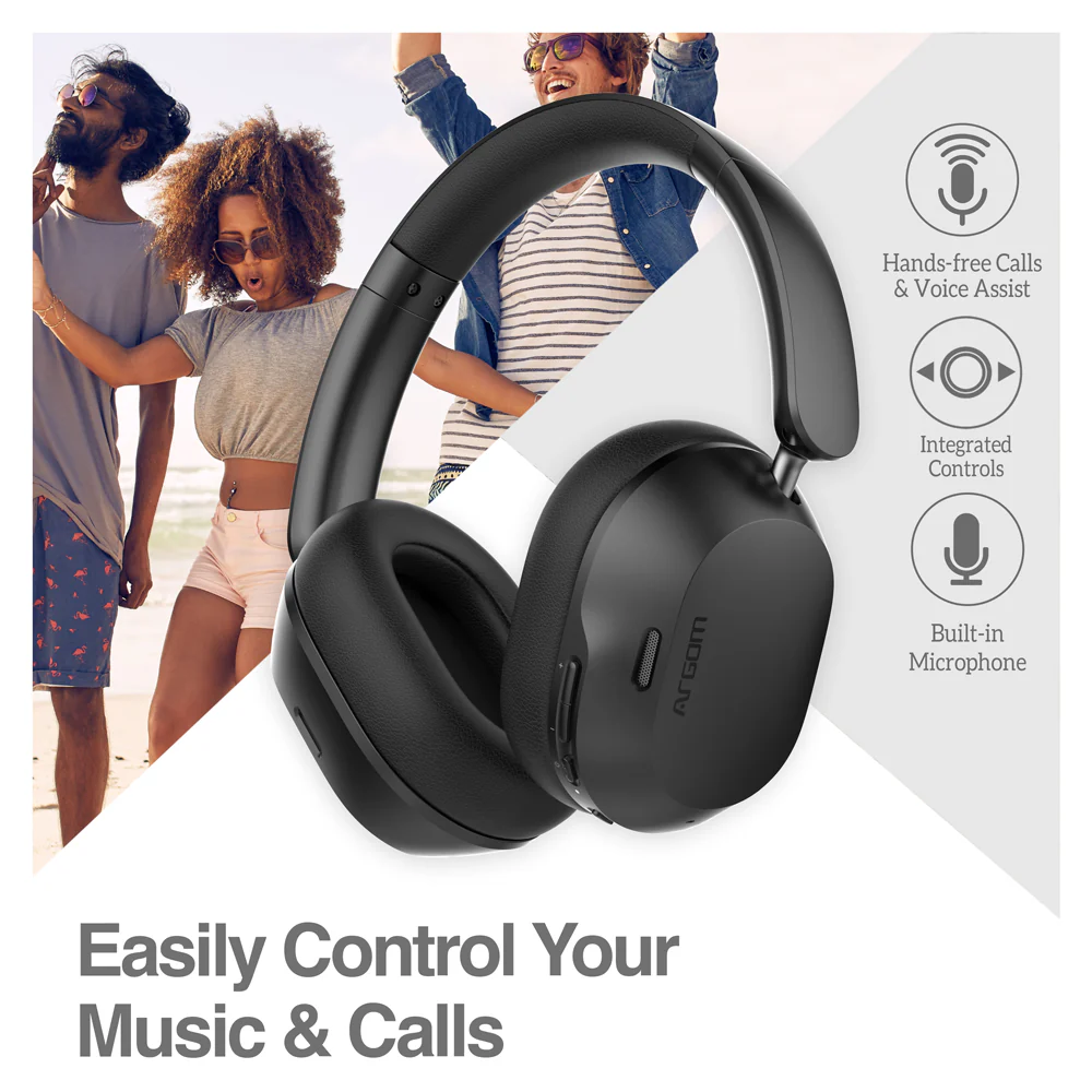 Auriculares inalámbricos BT con cancelación activa de ruido híbrida Argom Ultimate Sound Spatial negros A00737