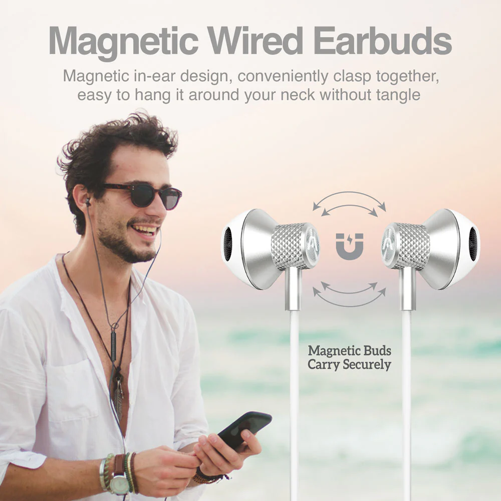 Auriculares magnéticos blancos USB-C Argom Ultimate Sound Aura A00700