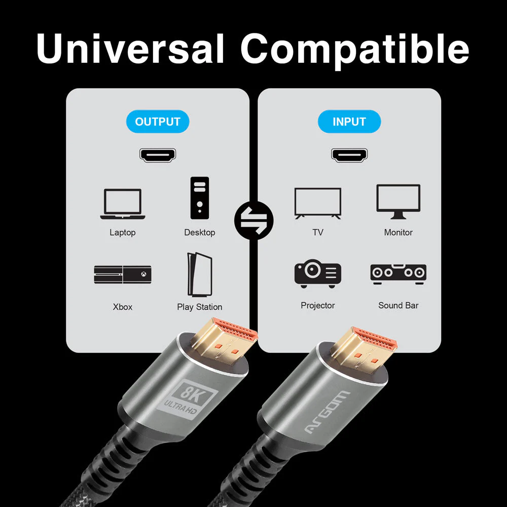 Cable HDMI 8K de ultra alta velocidad x 1,8 metros Argom A00758