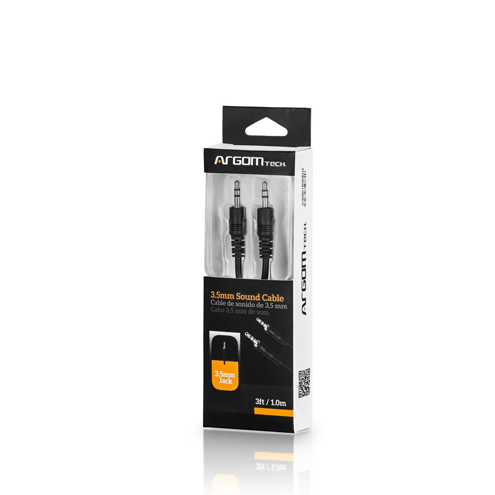Cable de audio macho / macho 3,5mm x 1 metro Argom A00016