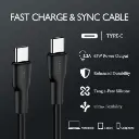 Cable de silicona Tipo C a Tipo C de 65W x 1,8 metros Argom A00633