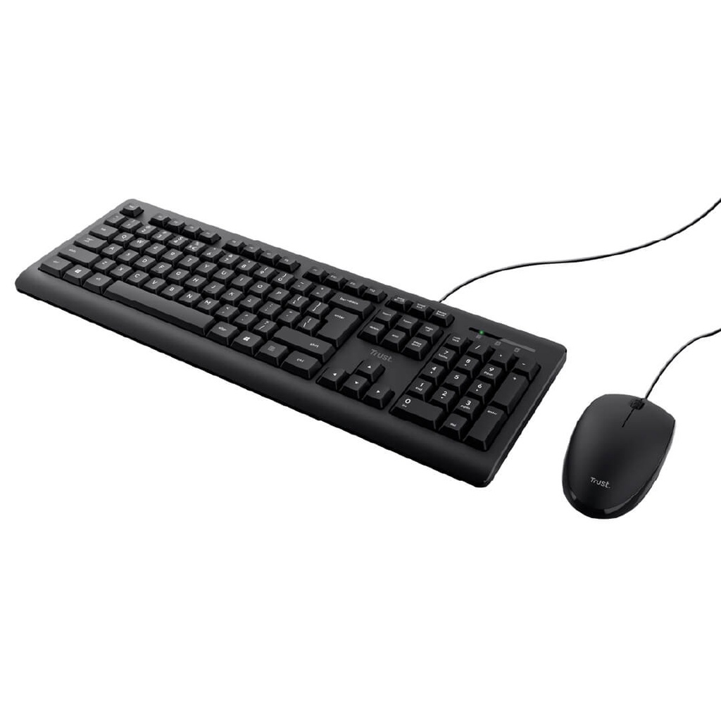 Combo Alambrico Usb Teclado+Mouse Trust Primo con Teclas Silenciosas y Resistente a los Derrames