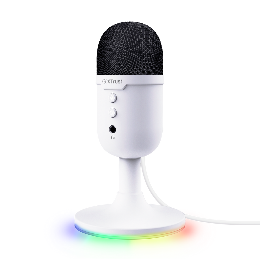 Micrófono Trust Gxt 234 Yunix Streaming Usb Blanco 