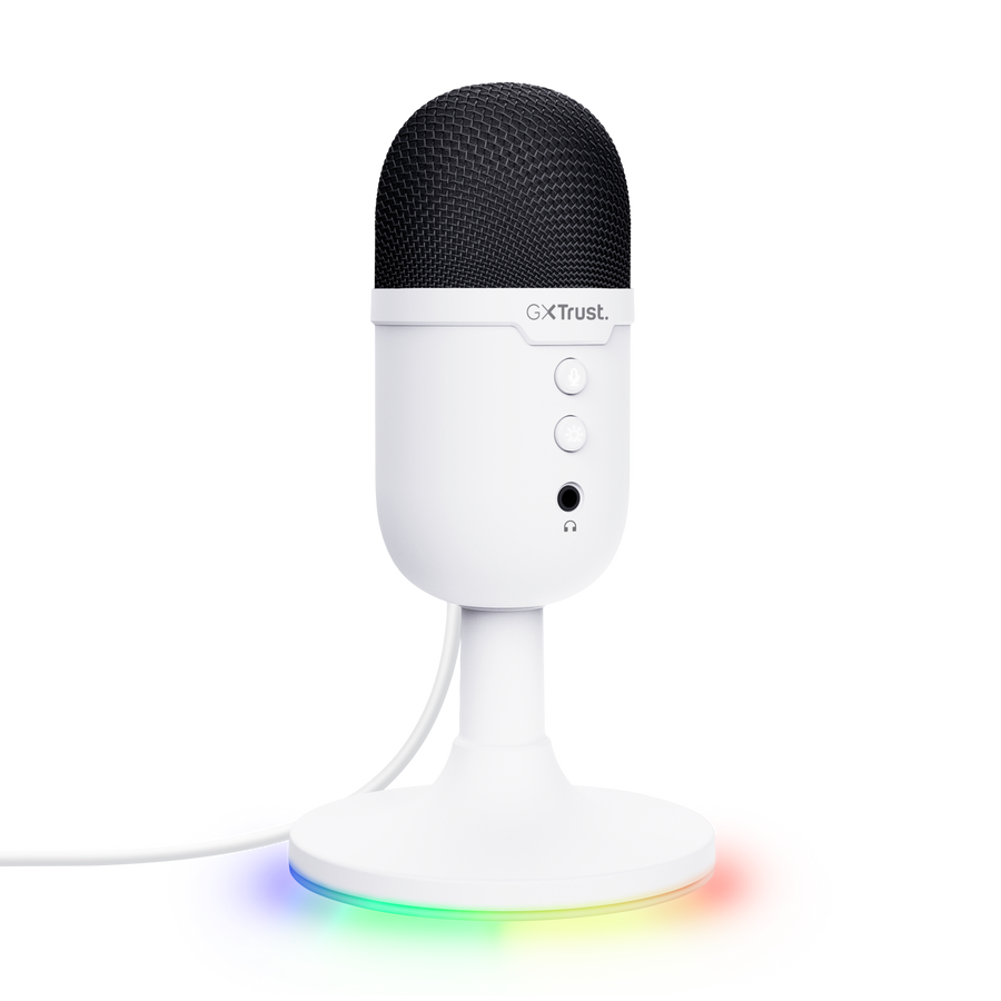 Micrófono Trust Gxt 234 Yunix Streaming Usb Blanco 