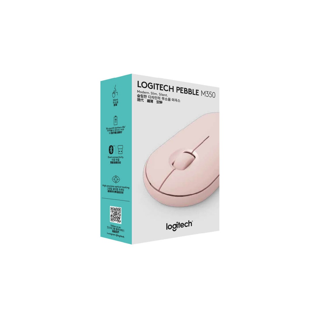 Mouse Logitech Pebble M350 2 Rosa Inalambrico-Bluetooth