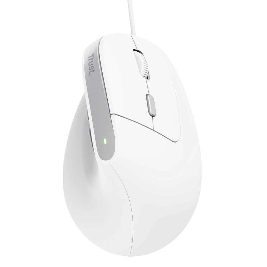 Mouse Trust Bayo II Alámbrico Diseño Vertical Blanco