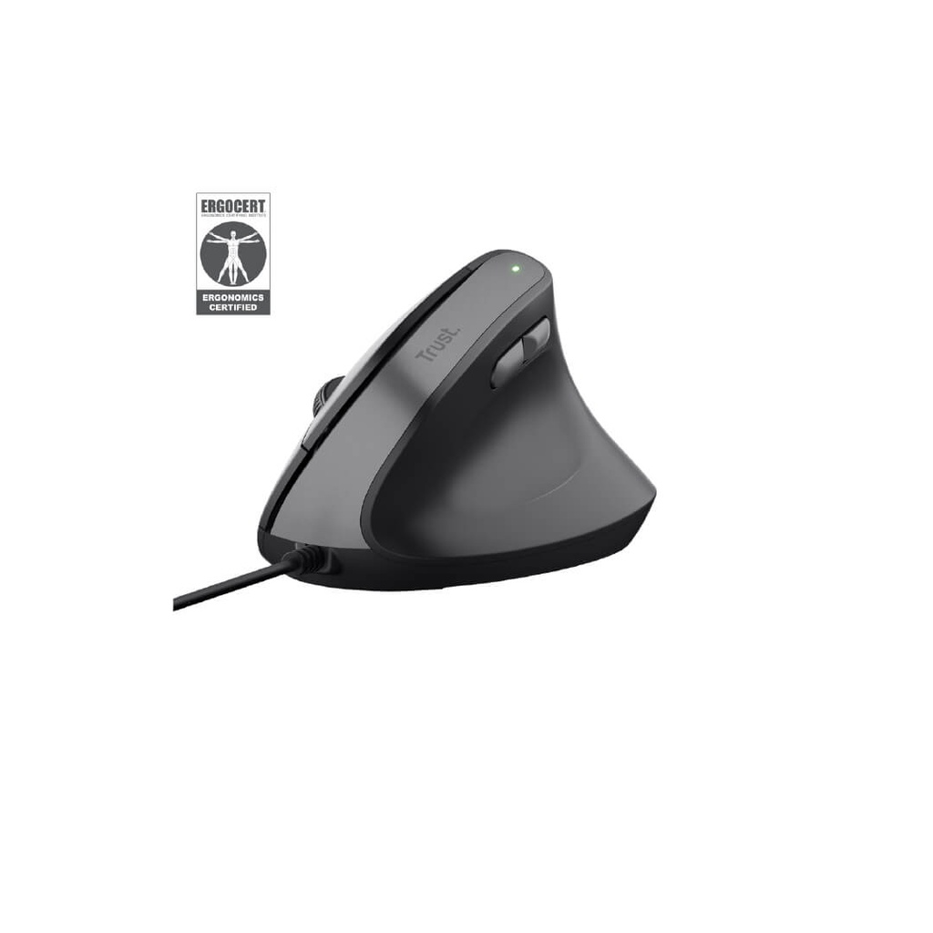 Mouse Trust Bayo II Alámbrico Diseño Vertical Negro