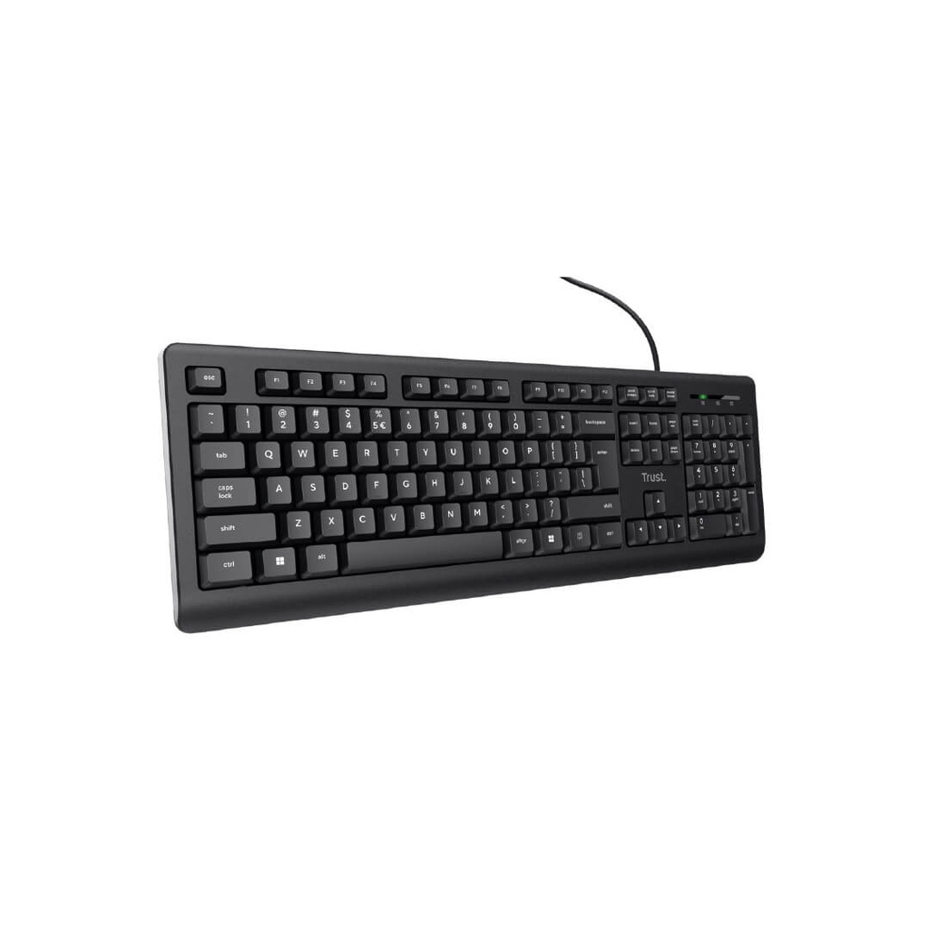 Teclado Alambrico Trust Primo con Teclas Silenciosas y Resistente a los Derrames
