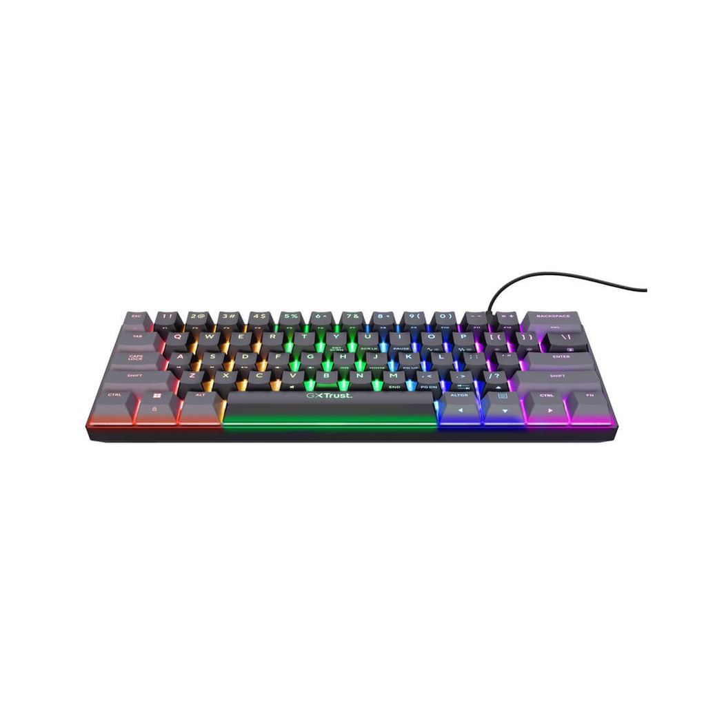 Teclado Gamer trust Gxt 867 Acira Mecanico 60% Negro