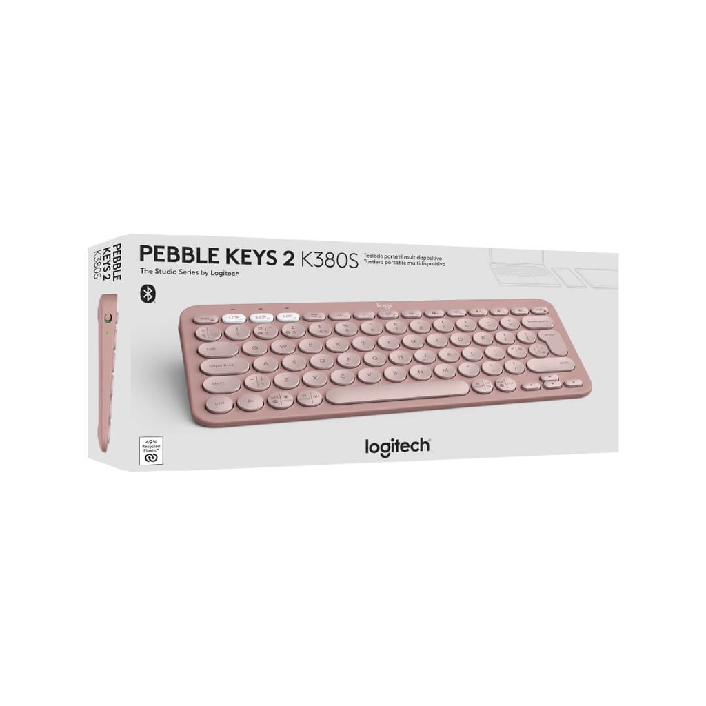 Teclado Logitech Pebble K380S 2 Rosa Bluetooth