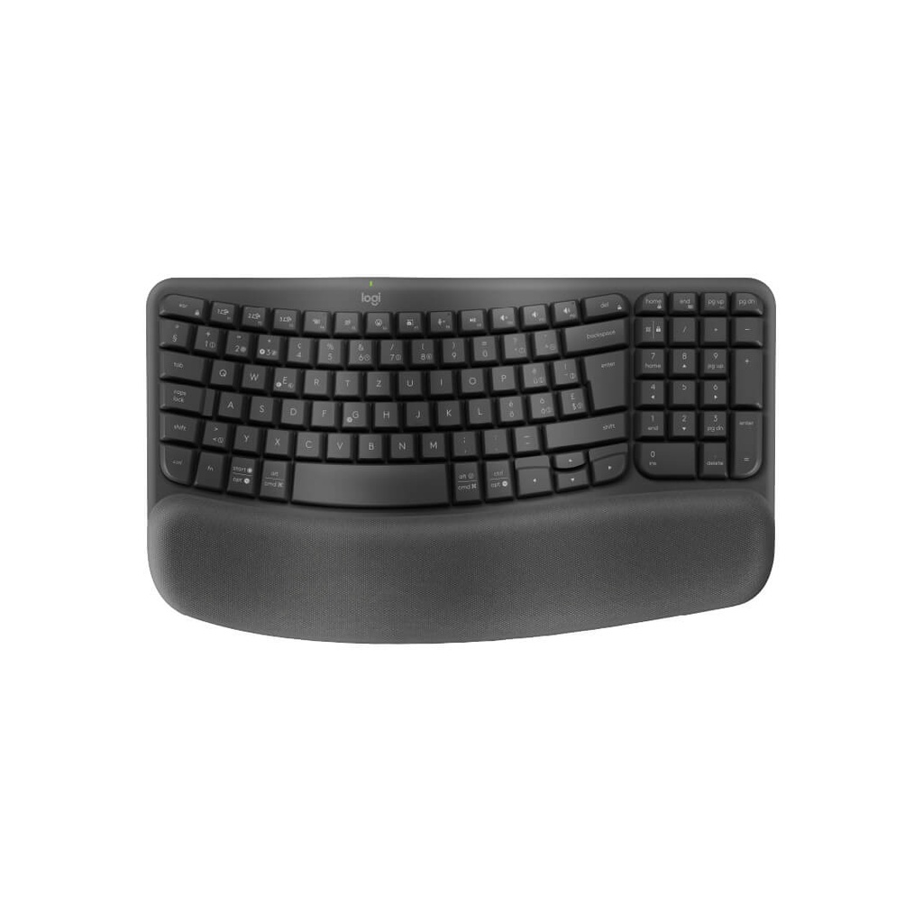 Teclado Logitech Wave Ergonomico Grafito Bluetooth - Inalámbrico