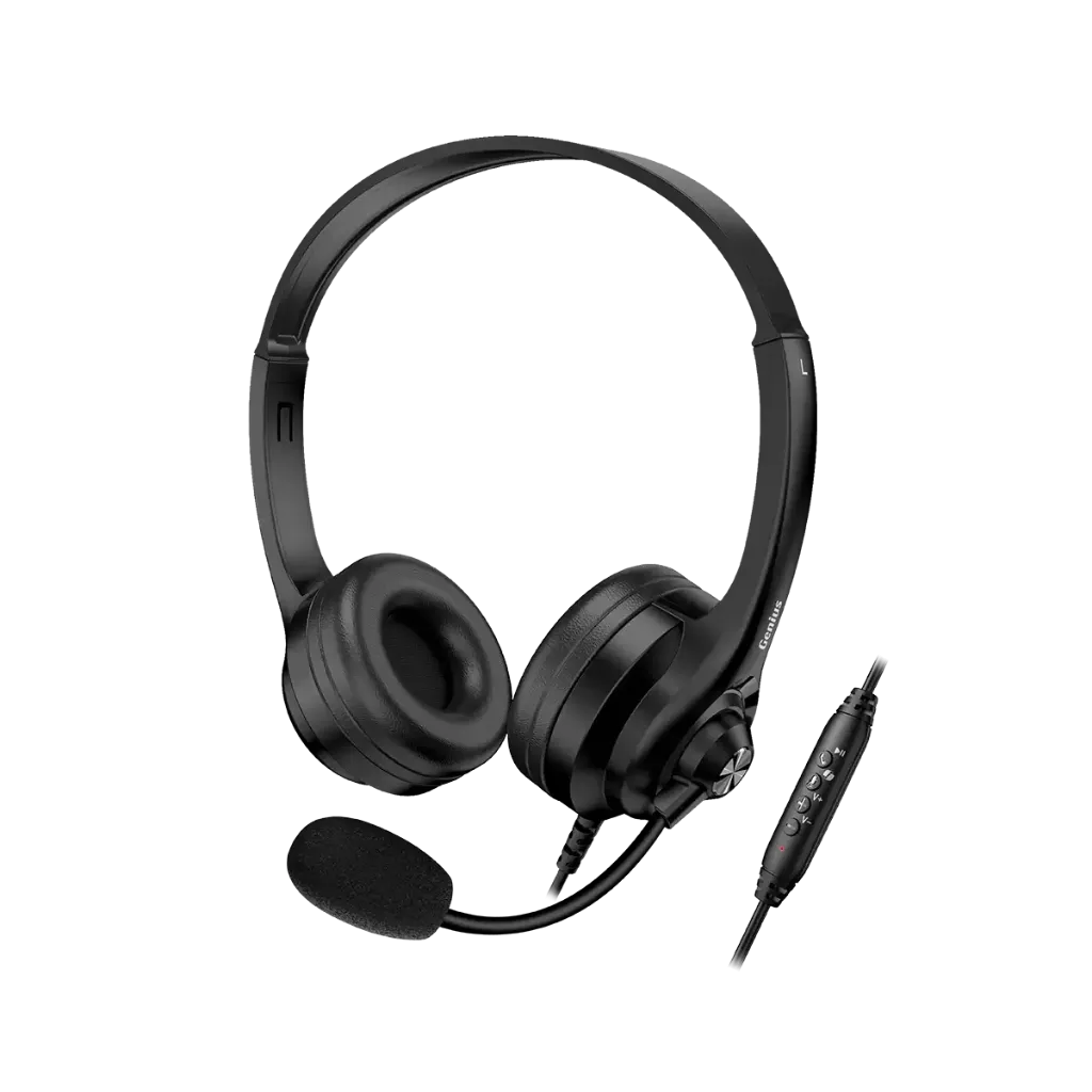 Audifonos Genius HS-235U USB-A y USB C  IA Negro