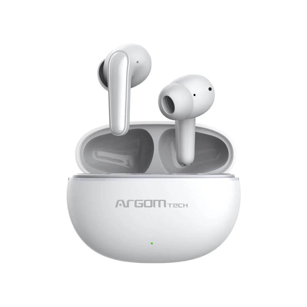 [21591] Auriculares estéreo inalámbricos BT con cancelación activa de ruido ANC Argom SkeiPods E21 blancos A00741