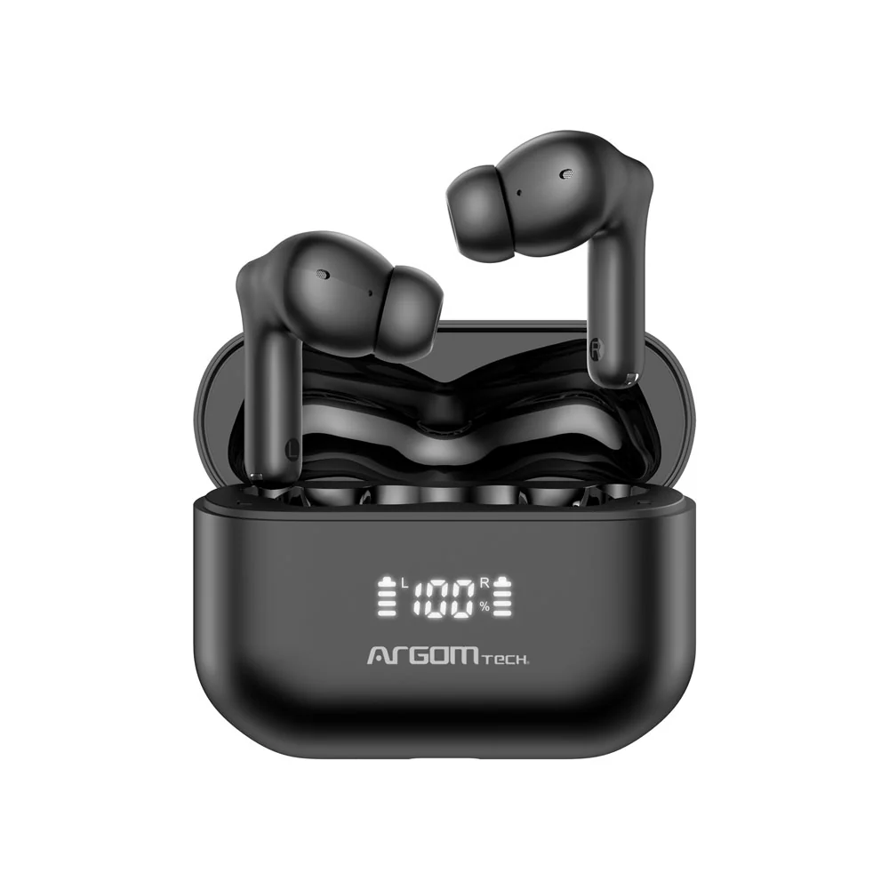 [21594] Auriculares estéreo inalámbricos BT con cancelación activa de ruido ANC Argom SkeiPods E86 negros A00667