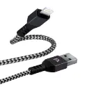 Cable trenzado de nailon negro USB a Lightning x 1,8 metros Argom A00511