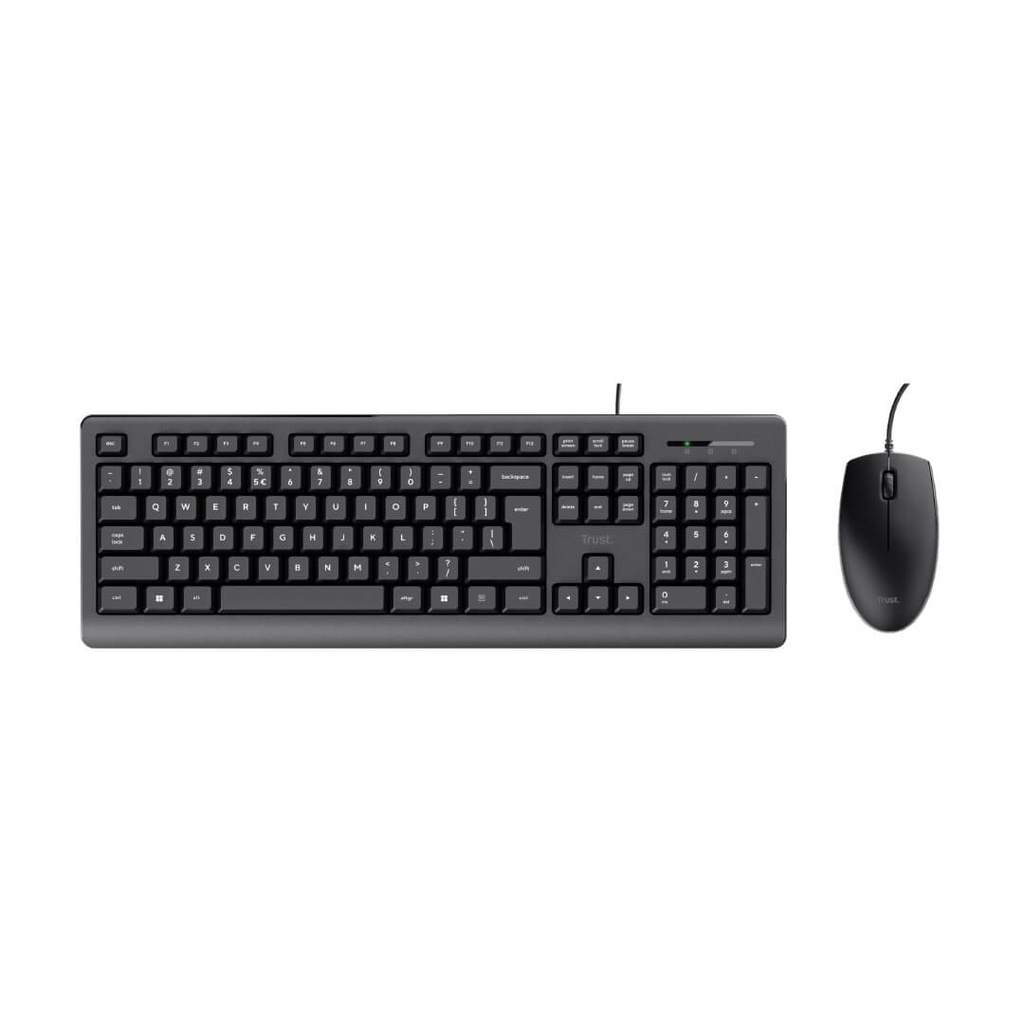 Combo Alambrico Usb Teclado+Mouse Trust Primo con Teclas Silenciosas y Resistente a los Derrames