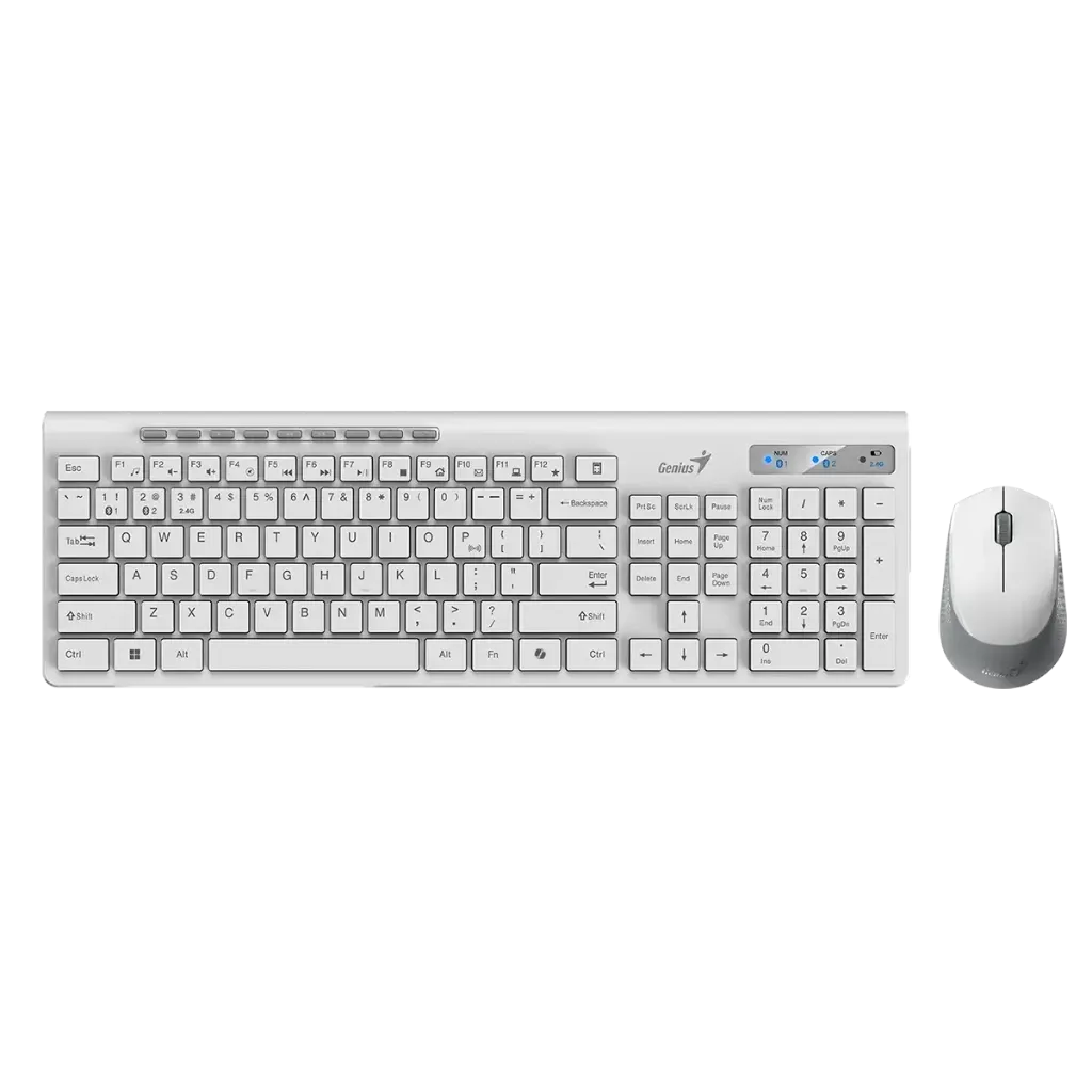Combo Teclado  y Mouse Genius SLIM 8230 Inalambrico-Bluetooth Blanco