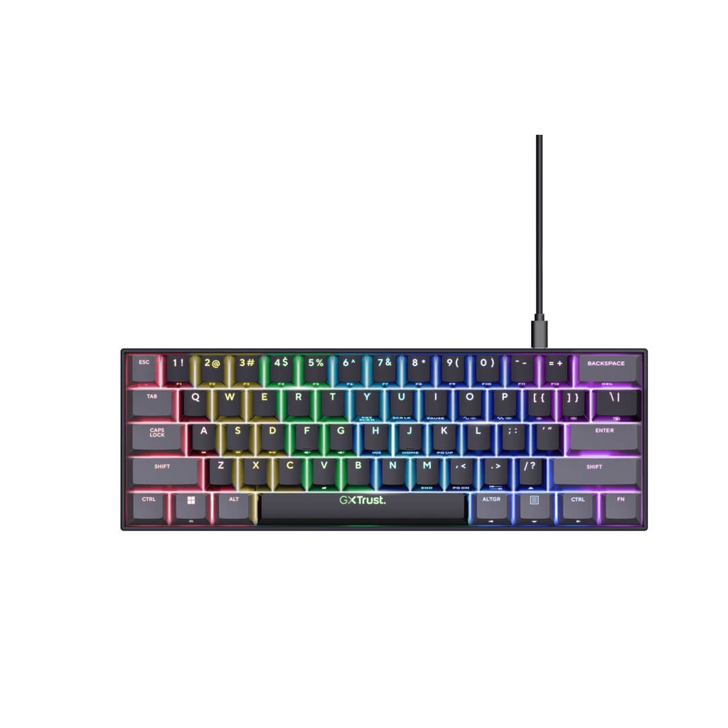 [20957] Teclado Gamer trust Gxt 867 Acira Mecanico 60% Negro