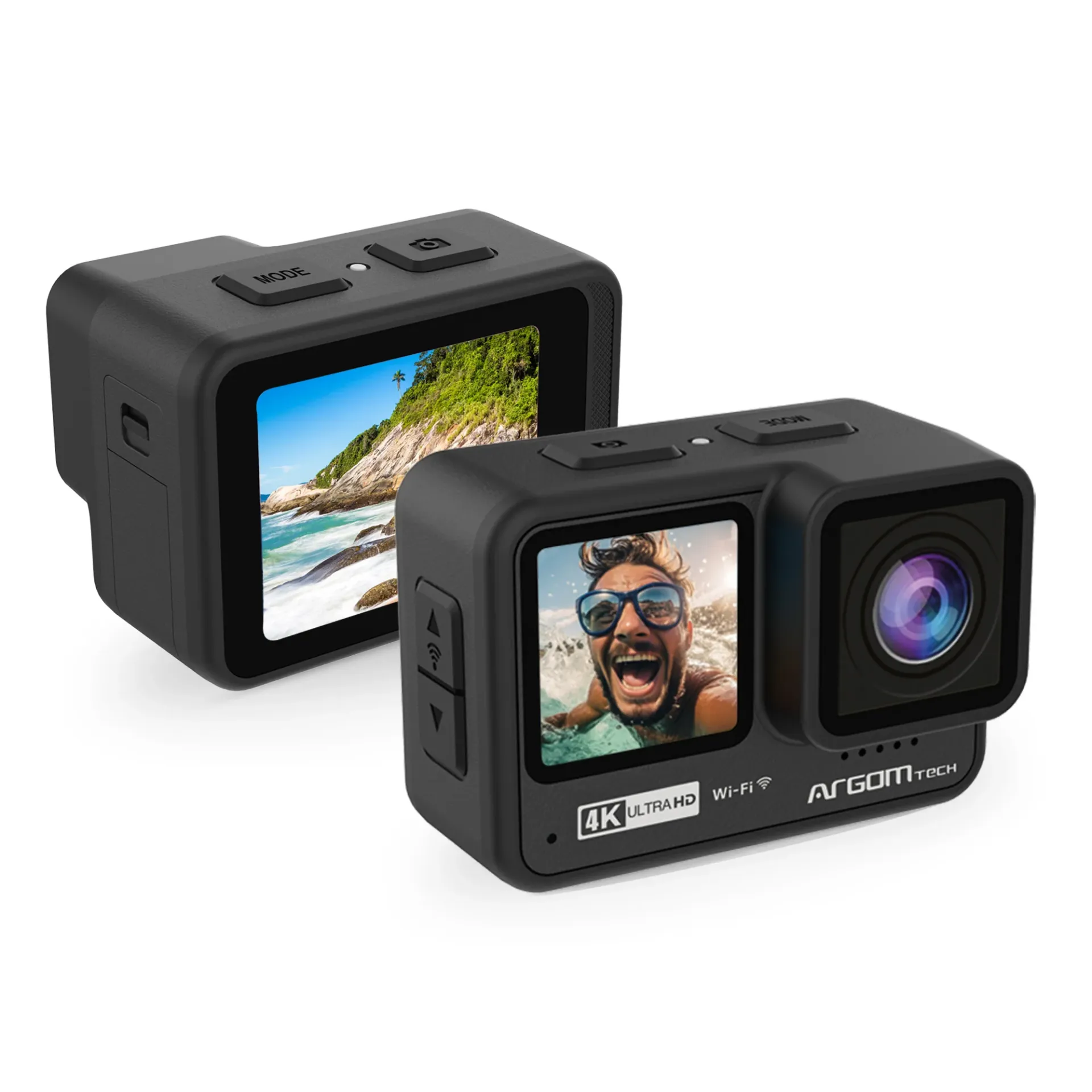 ACTION CAMERA ARGOM EPIC 90/WATER PROOF/EIS DUAL SCREEN/TOUCH/ 4K UL HD/ CTRL W  ACCESORIES
